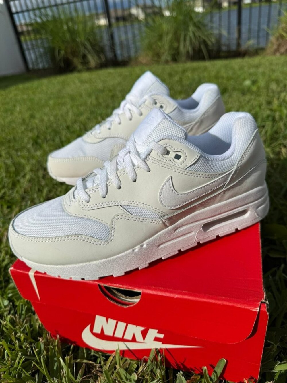 * 7Y | 8.5 WOMEN'S NIKE AIR MAX 1 ALL TRIPLE WHITE SPORTSWEAR DZ3307-100